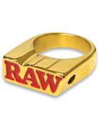 Raw Smokers Ring Gold, Ring mit Joint Halter, Size 6