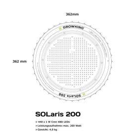 Growking LED SOlaris 200 W, mit Dimmer, Sonnenlichtspektrum