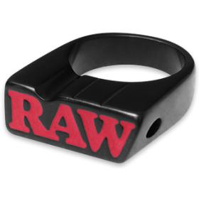Raw Smokers Ring Black, Ring mit Joint Halter, Size 11