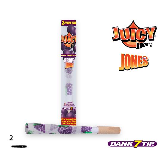 Juicy Jay&acute;s&reg; Jones KS Grape, 2xCones &amp; 1xHolzfilter,9cm