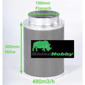 Rhino Hobby Aktivkohlefilter 425 - 600m³/h,150mm...