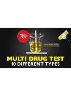 CleanU Teststreifen Urin Multi E10 Standard THC50, AMP1000, BAR300, BZD300, COC300, MDMA/XTC500, MET1000, MOR/OPI300, TCA1000