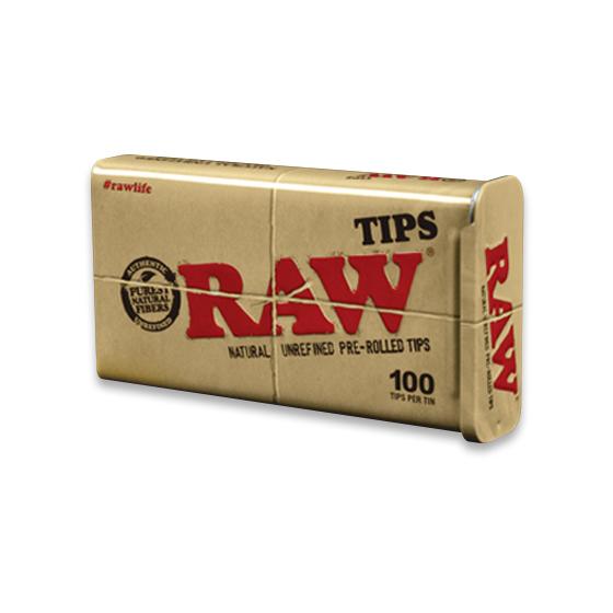 RAW Filtertips Pre-rolled, 100stk. in Metalldose, ungebleicht